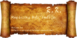 Repiczky Kálmán névjegykártya